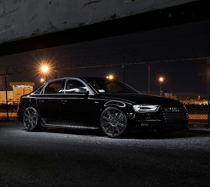 Audi S4, black, car, tuned, HD wallpaper