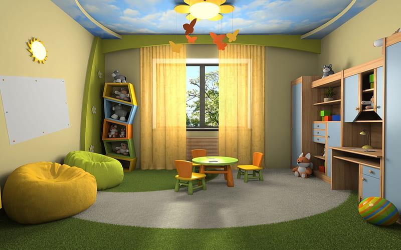 CHILDREN ROOM, interior, children, room, HD wallpaper