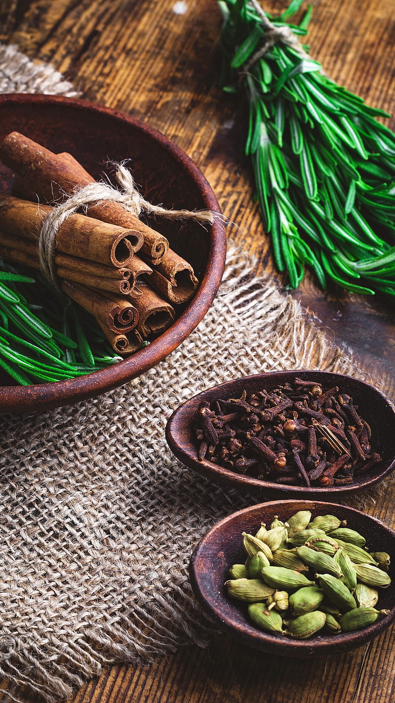 Aromatic Spices, 5a5630r63, aromatic, cloth, food, spices, texture, vladislav nosick, wood, HD phone wallpaper