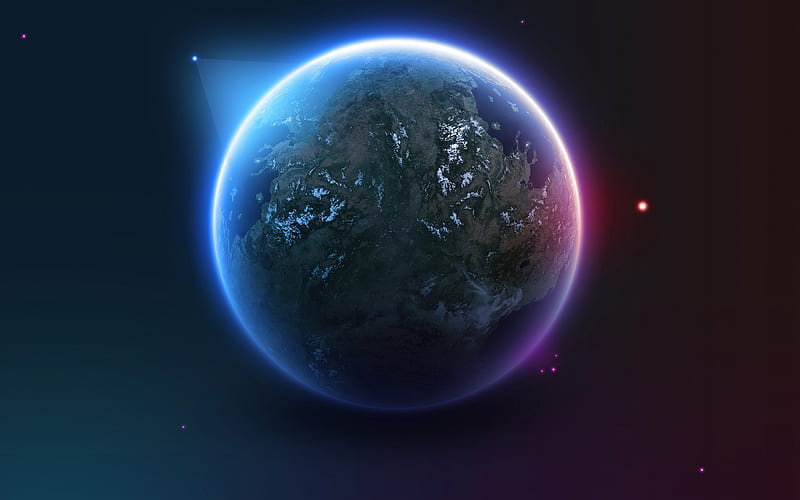 Earth from space, abstract art, galaxy, stars, sci-fi, universe, NASA, planets, HD wallpaper