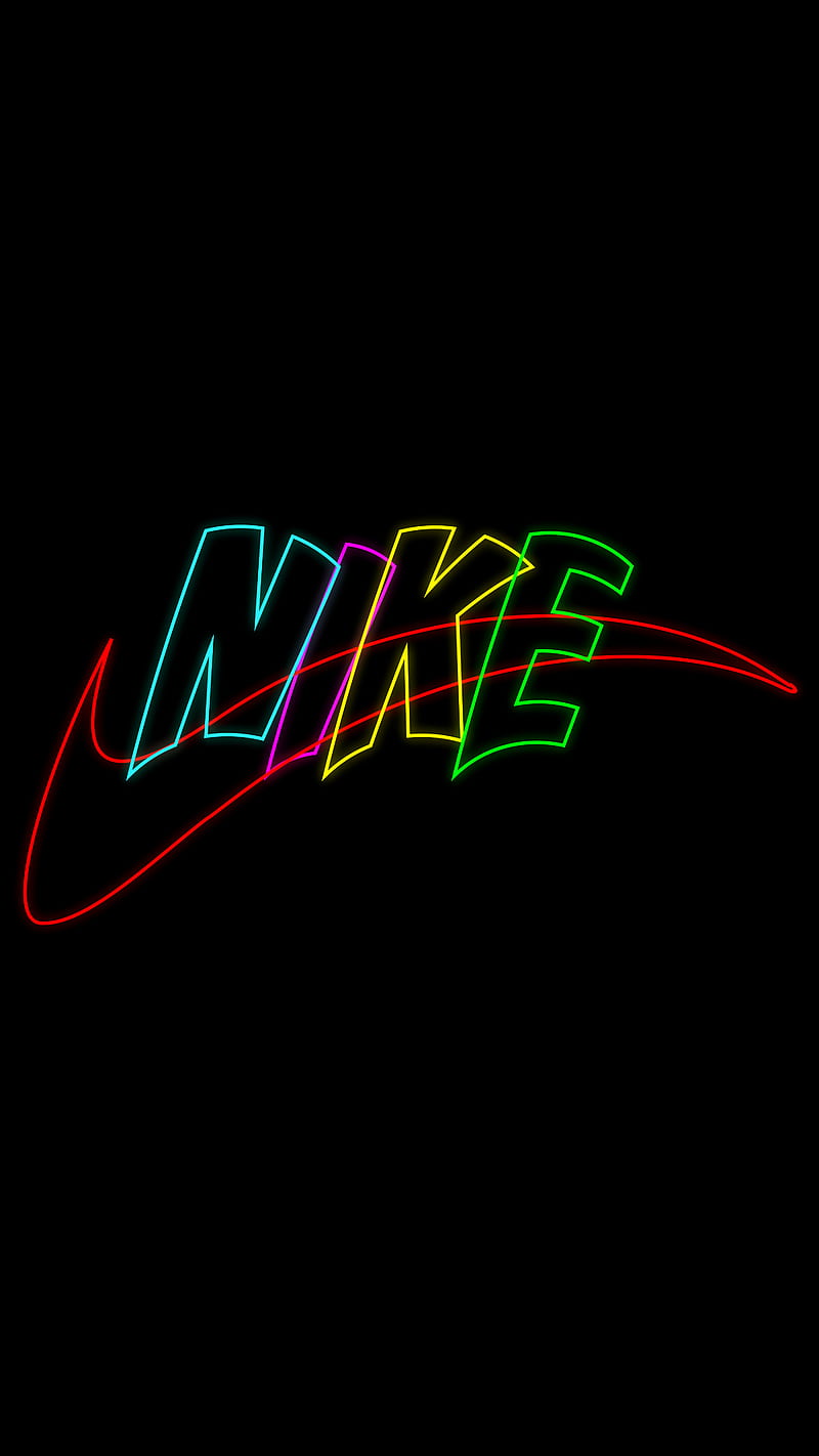 Nike, amoled, neon, HD phone wallpaper