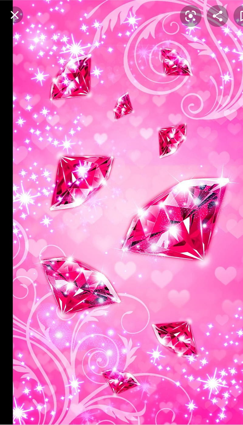 Pink, bling, heart, HD phone wallpaper