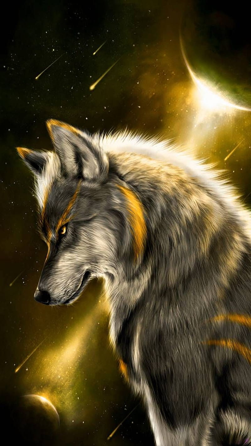 Lobo remasterizado, lone, moon, wolf, HD phone wallpaper