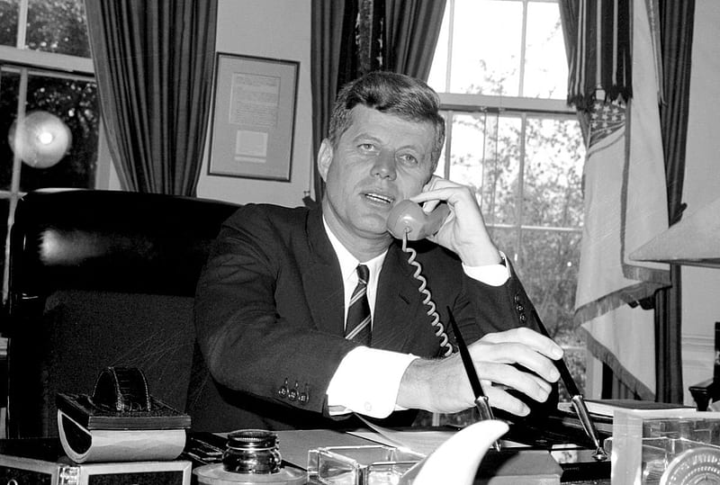 JFK in his office, pollitical, entertainment, people, HD wallpaper
