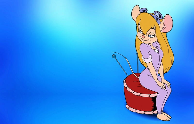 Gadget Sitting, cute, TV Series, Disney, Mouse, Cartoons, Gadget Hackwrench, Chip and Dale Rescue Rangers, Furry, HD wallpaper