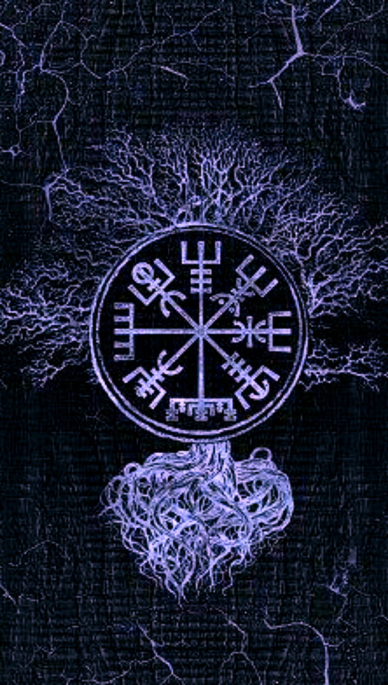 Viking Tree of Life, background, purple, rune, warrior, HD phone wallpaper