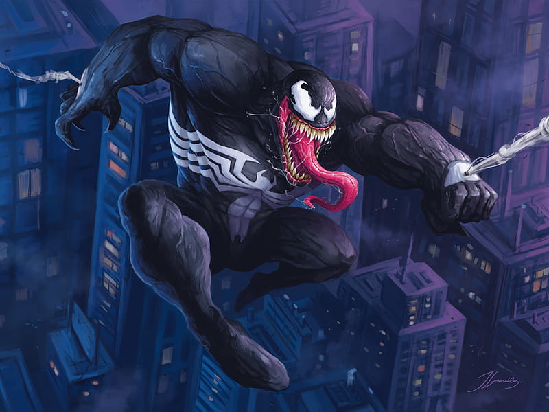 Venom Digital Artwork, venom, superheroes, artwork, artist, digital-art, dribbble, HD wallpaper