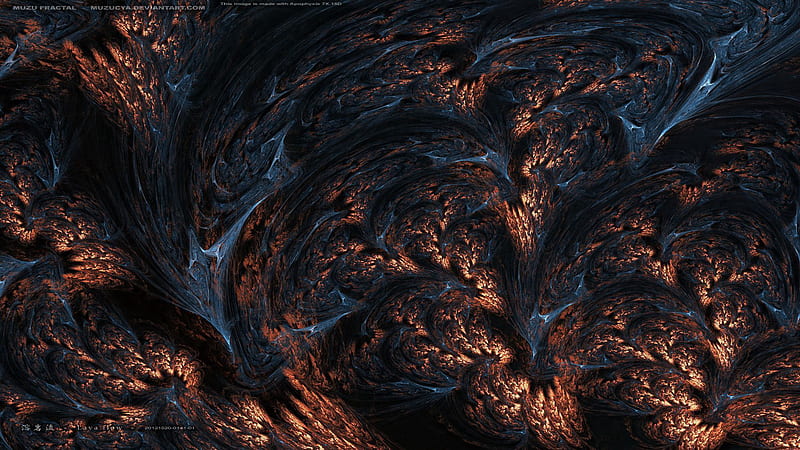 Brown Rocks Lava Fractals Abstract, HD wallpaper