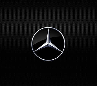 Mercedes Benz, black, logo, net, HD wallpaper