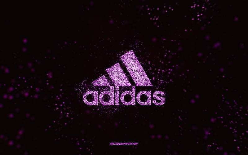Logotipo de brillo, negro, logotipo de adidas, arte de brillo rosa, adidas, de pantalla HD | Peakpx