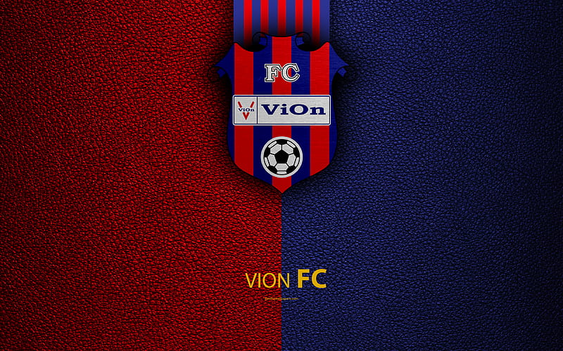 FC ViOn, FC Slovak football club, ViOn logo, leather texture, Fortuna liga, Zlate Moravce, Slovakia, football, HD wallpaper