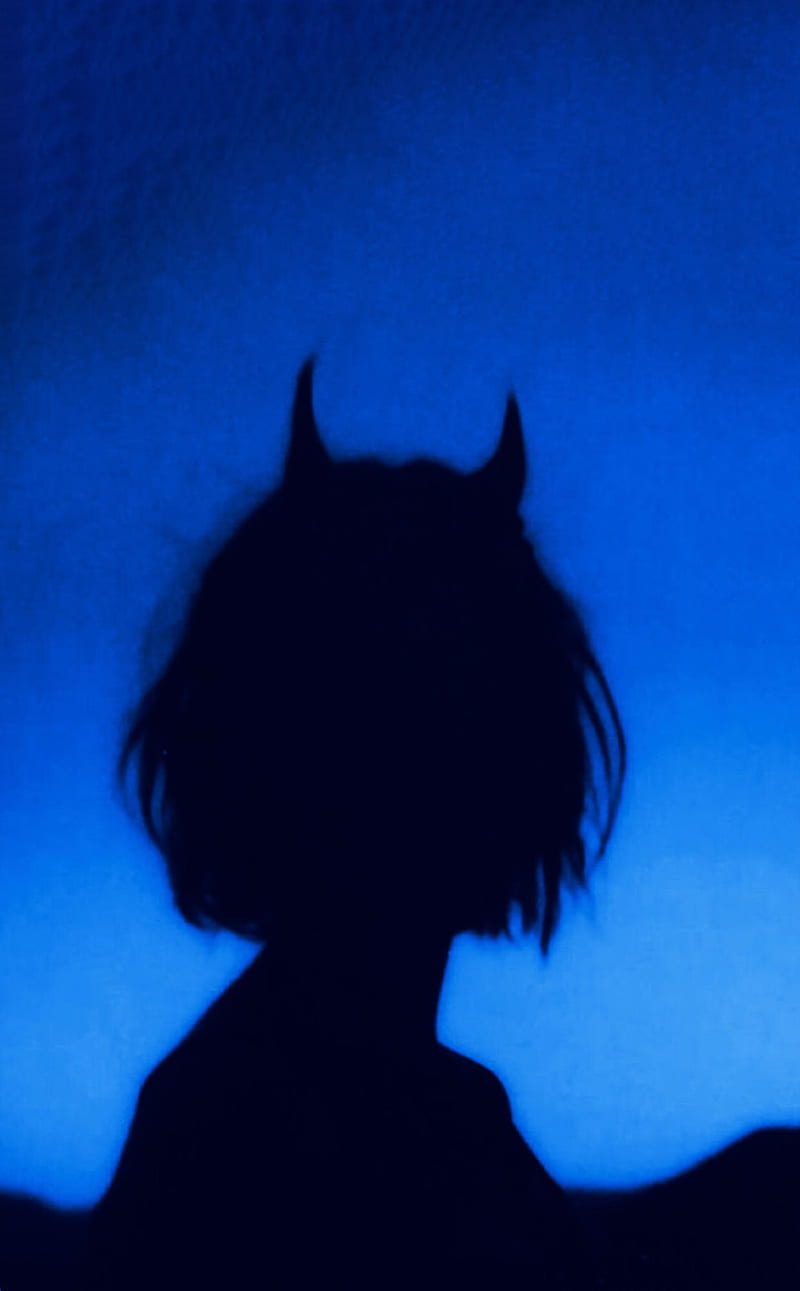 Devil Girl, aesthetic, blue, demon, devil, girl, tumblr, HD phone wallpaper