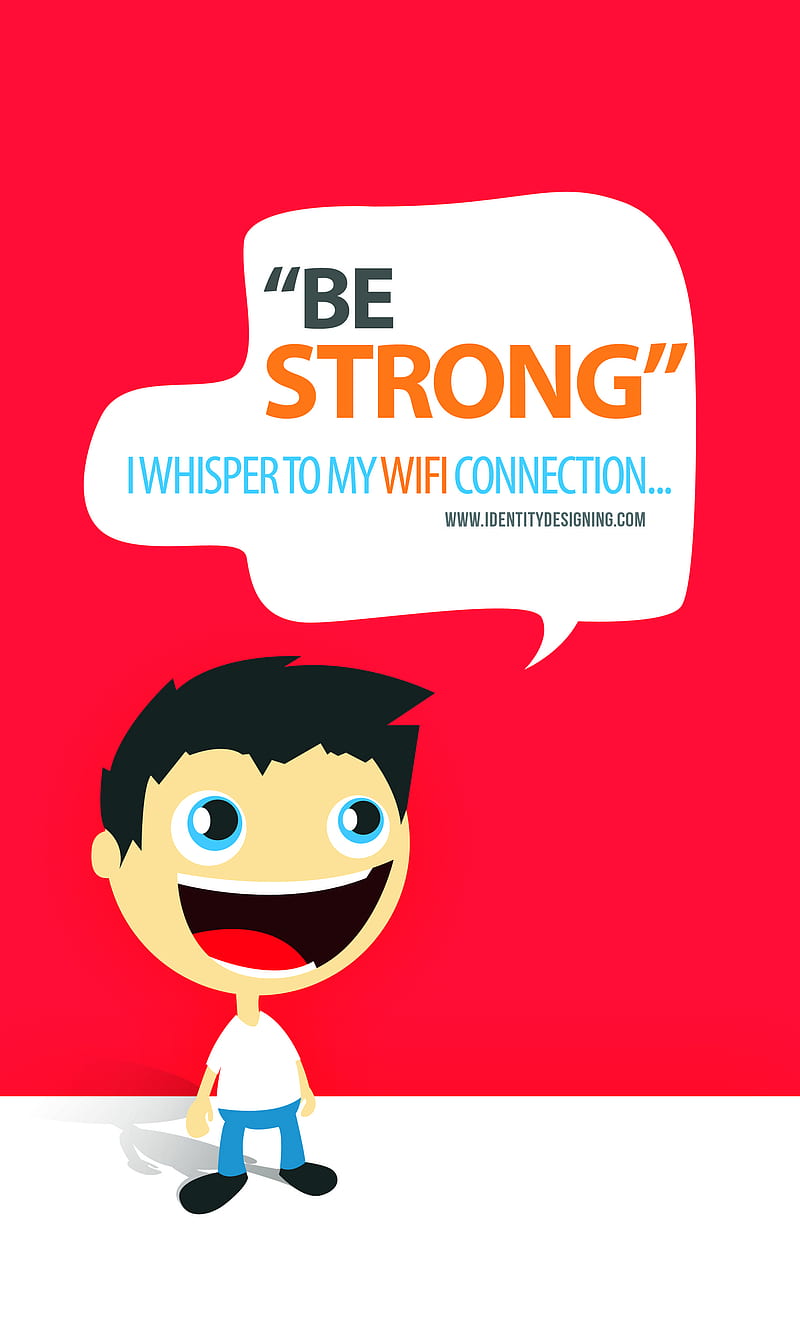 Be Strong Wifi, clean, funny, red, typo, HD phone wallpaper