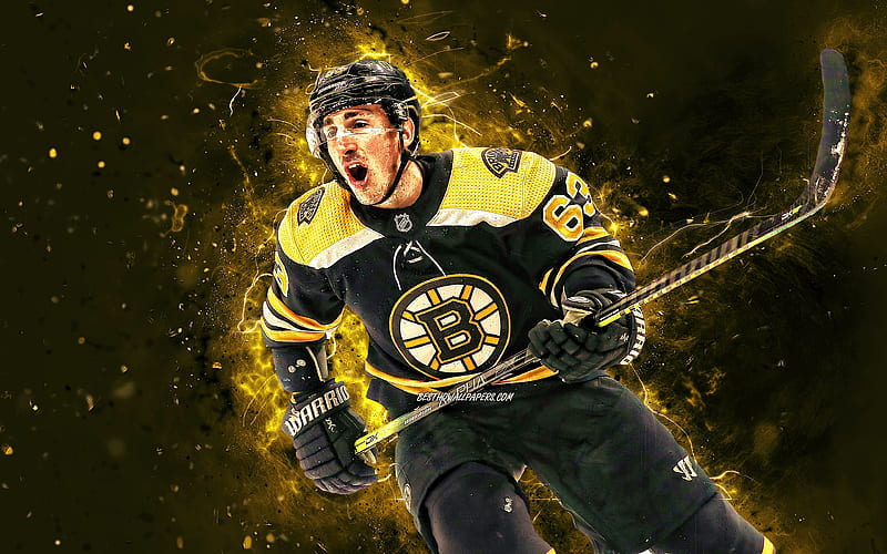 Download Exclusive portrait of Brad Marchand with his Boston Bruins  teammates. Wallpaper