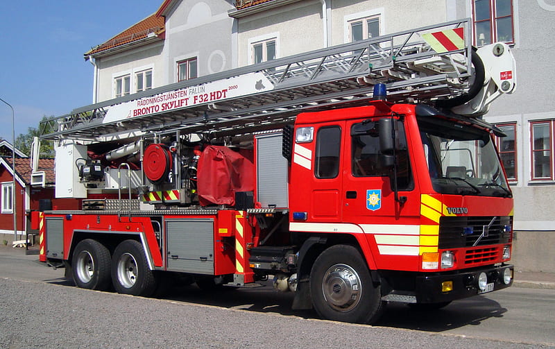 volvo fl10 fire engine, fire, volvo, truck, engine, HD wallpaper