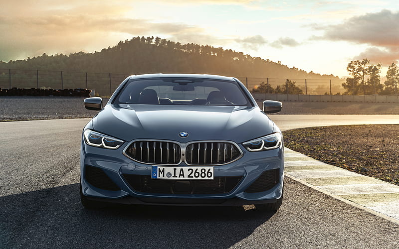 BMW M850i XDrive front view, 2019 cars, raceway, BMW 8-Series, german cars, BMW, HD wallpaper