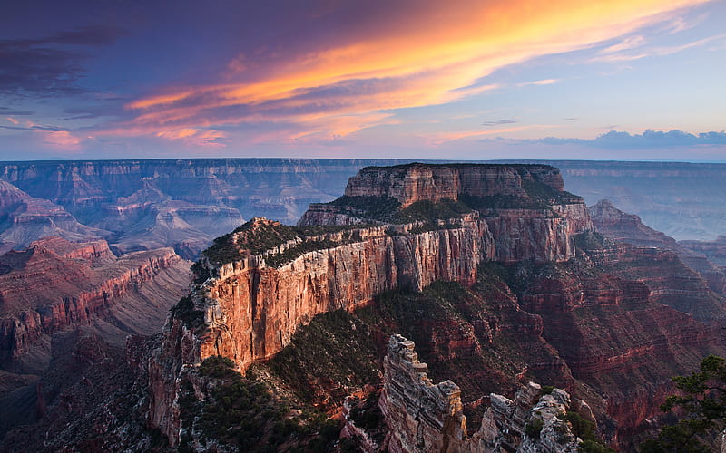 grand canyon national park, united states, arizona, clouds, sky, Landscape, HD wallpaper