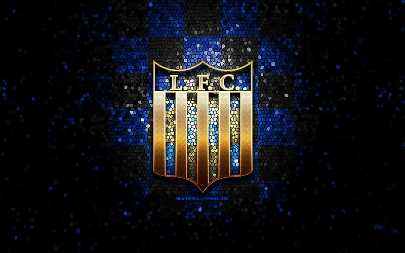 Racing Montevideo FC, golden logo, Uruguayan Primera Division, green metal  background, HD wallpaper