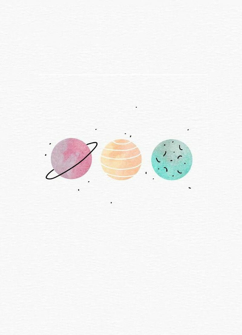 Three Planets Best Friends Cool Cute Fun Jupiter Planets Pluto Space Hd Mobile Wallpaper Peakpx