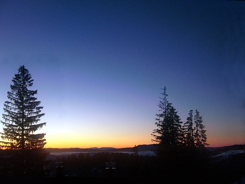 Twilight on Vlasic mountain, mountain, nature, sunset, twilight, sky, HD wallpaper