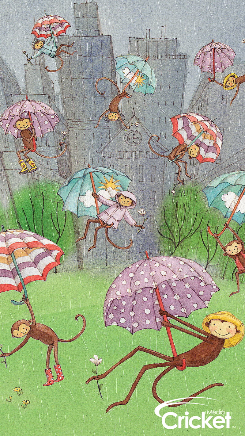 Flying Monkeys, cricket, childrens, kids, illustrations, spring, HD phone wallpaper