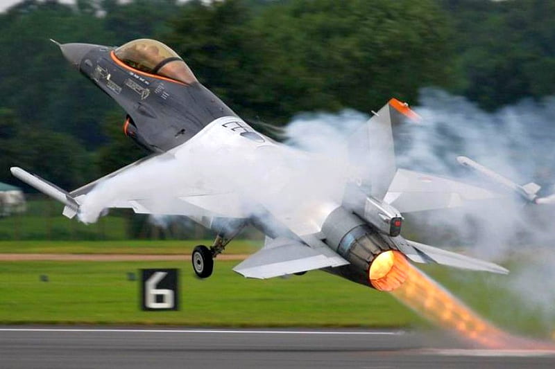 F-16 Takeoff, takeoff, cool, f-16, HD wallpaper