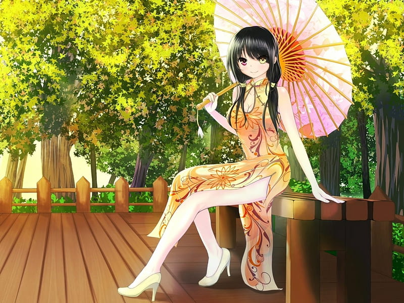 Kurumi Tokisaki, kurumi, girl, anime, oriental, umbrella, manga, chinese, HD wallpaper