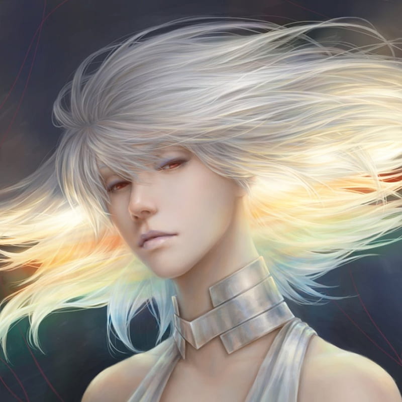 Kiryuuin Ragyou, pretty, flow, cg, white hair, breeze, kill la kill, bonito, sweet, nice, emotional, anime, hot, beauty, anime girl, realistic, blosing, female, lovely, wind, kill-la-kill, sexy, plain, girl, flowing, windy, simple, silver hair, sinister, HD wallpaper