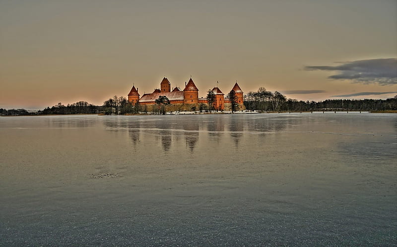 Trakai castle, castles, lietuva, trakai, lithuania, castle, HD wallpaper
