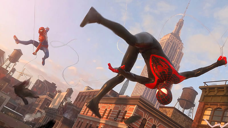 Spider-Man, Spider-Man (PS4), Empire State Building, Marvel Comics, Miles Morales, New York, HD wallpaper