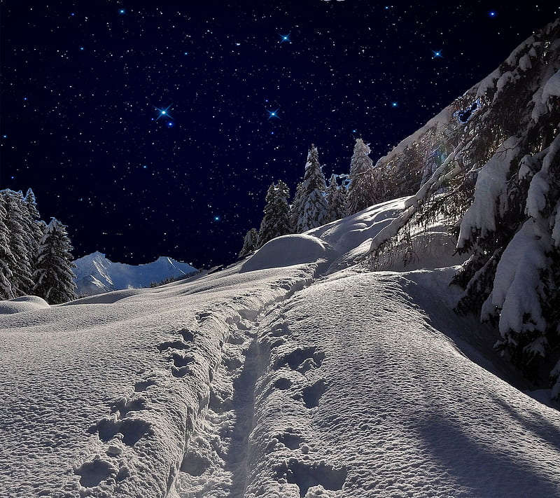 Snowy mountain, cold, cool, nature, new, night, season, snow, winter, HD  wallpaper | Peakpx