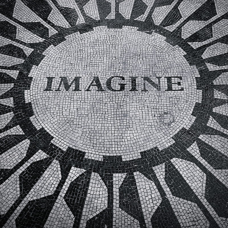 Imagine, mosaic, new york, nyc, peace, stone, HD phone wallpaper