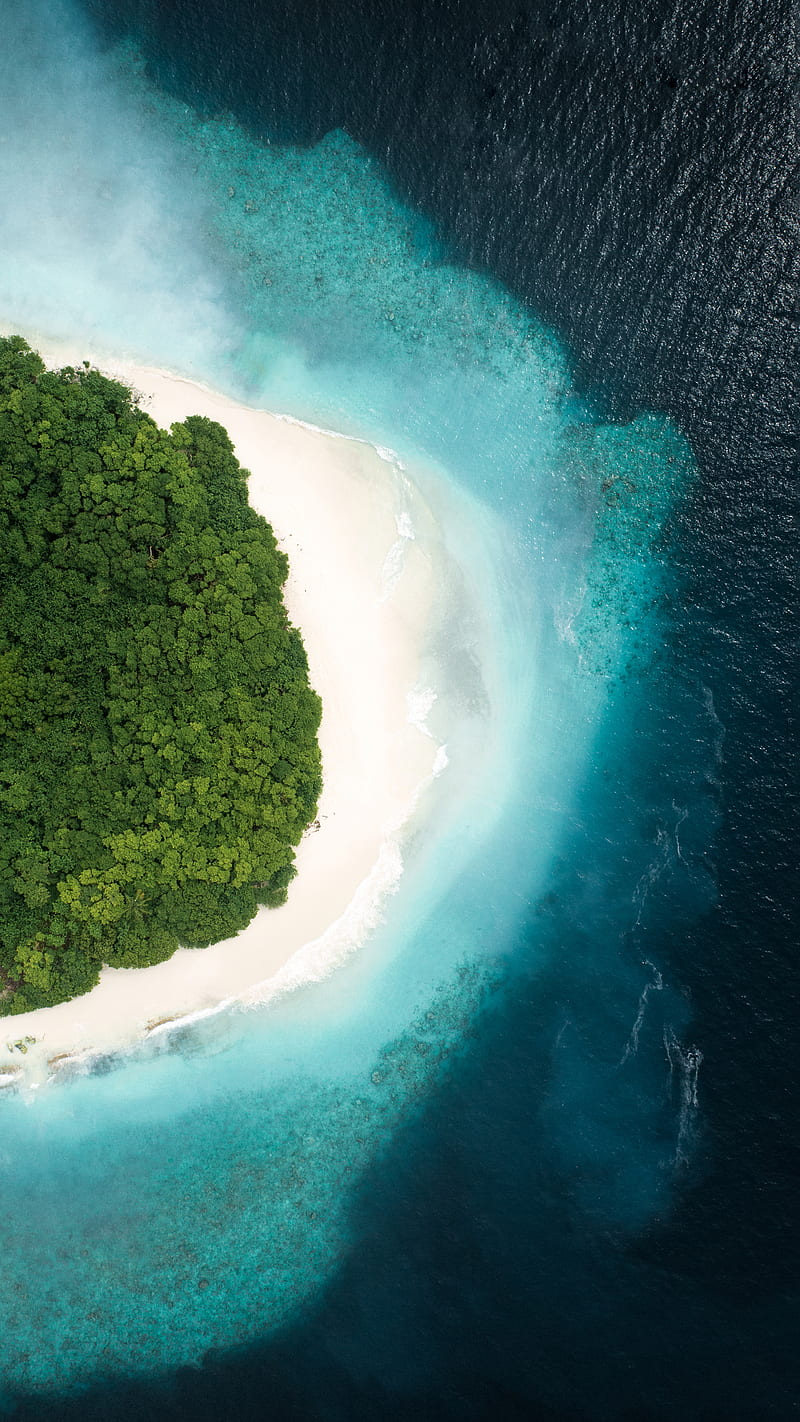 Island Beach, #2021, #beach, #drone, #greens, #island, #maldives, #newyear, #ocean, #, HD phone wallpaper