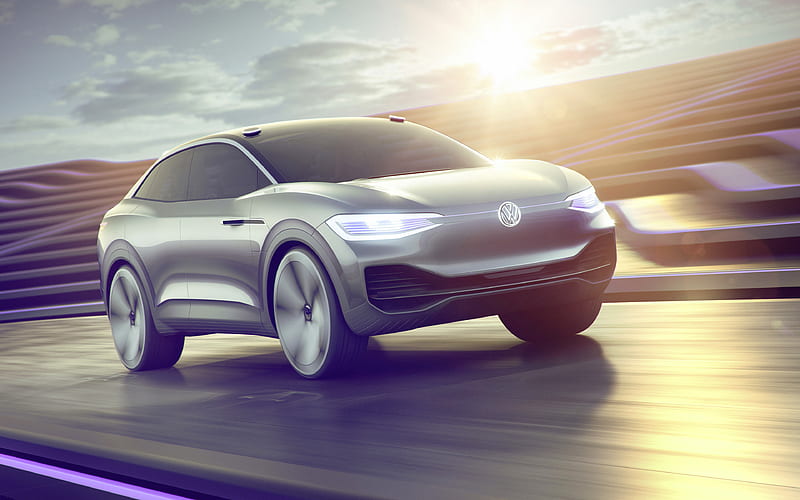 Volkswagen ID Crozz, 2017, future cars, crossover, electric car, concepts, Volkswagen, HD wallpaper