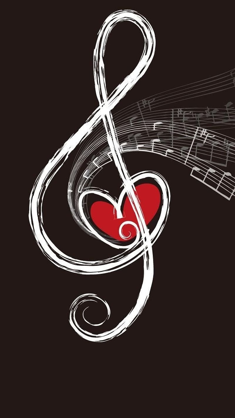 Music Lover, Music Note Symbol, heart, melody, HD phone wallpaper | Peakpx