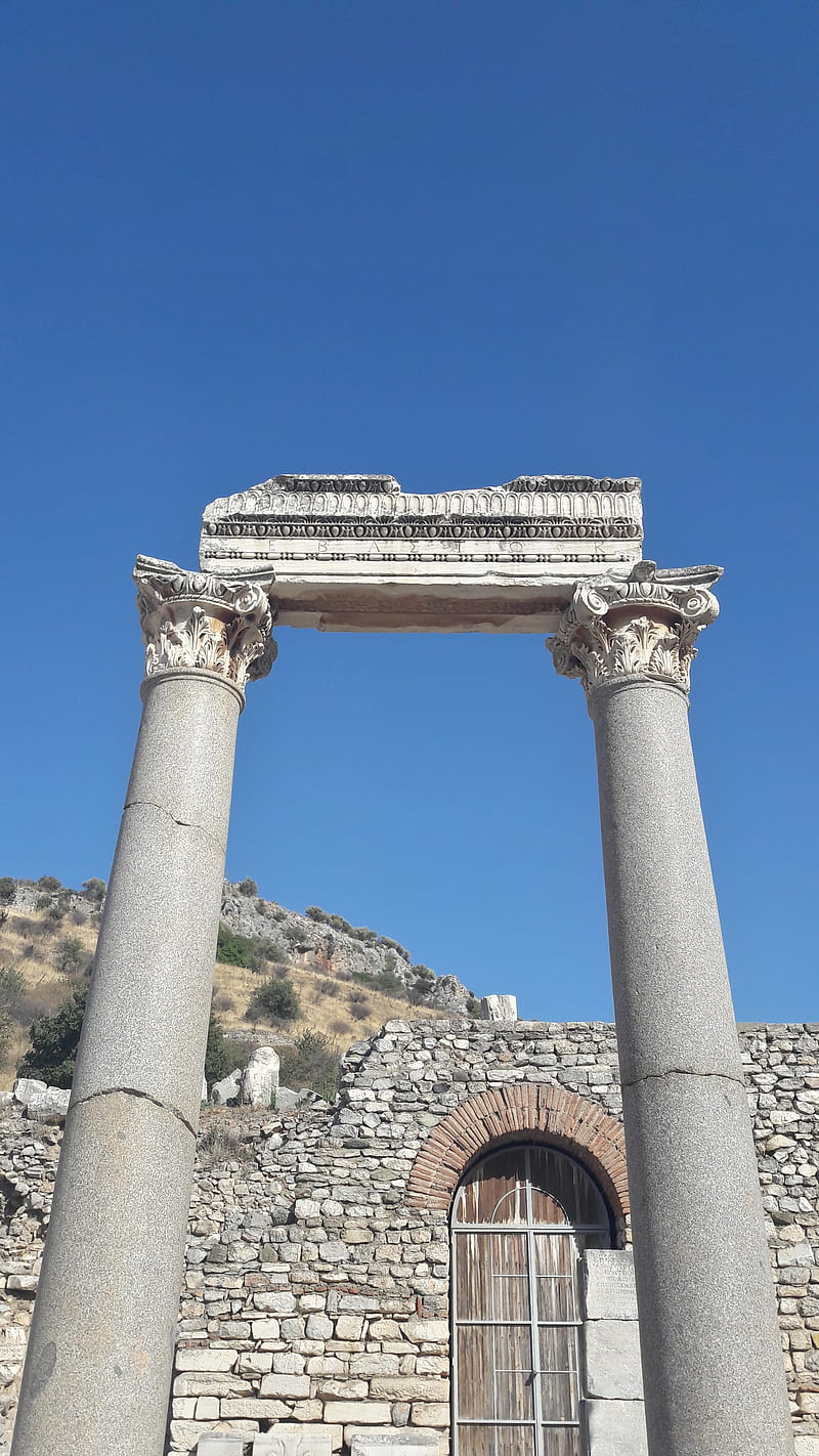 Ephesus, ancient, nature, blue, HD phone wallpaper