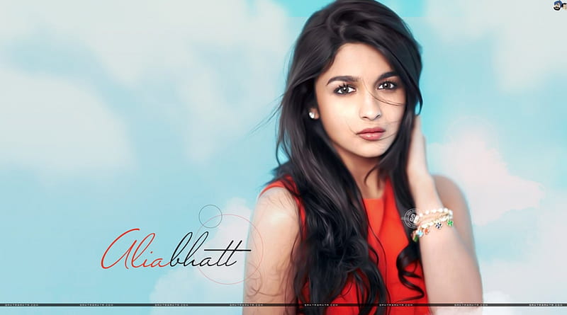 alia bhatt, beauty, red, dress, actress, HD wallpaper