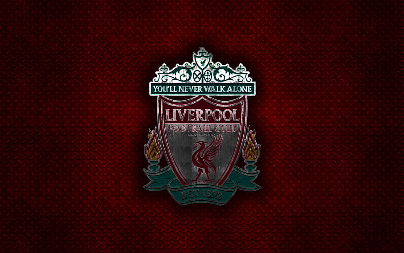 Liverpool FC, English football club, red metal texture, metal logo, emblem, Liverpool, England, Premier League, creative art, football, HD wallpaper
