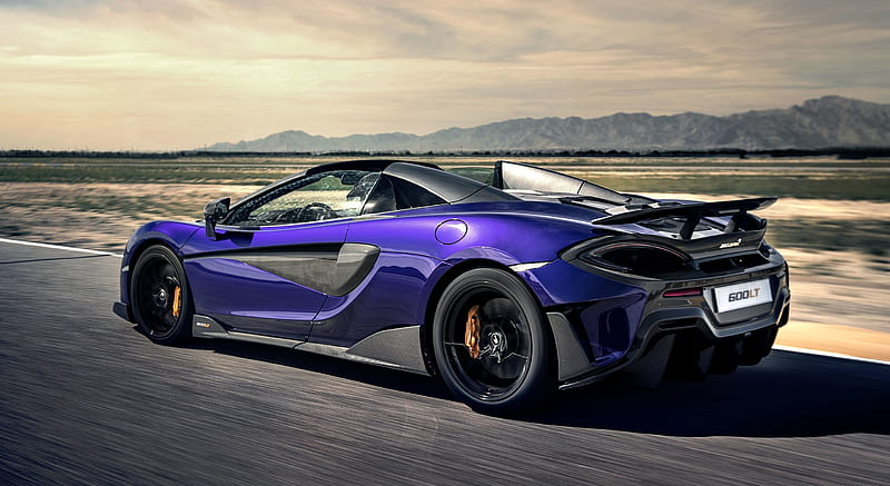 2020 McLaren 600LT Spider (Color: Lantana Purple) - Rear Three-Quarter , car, HD wallpaper
