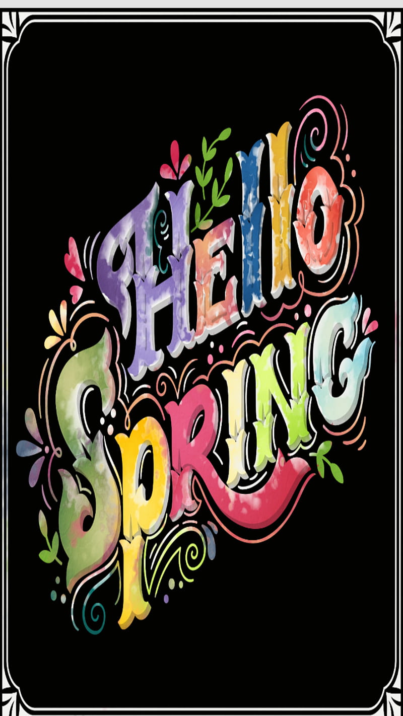 Hello Spring, art, colorful, flowers, hello, nature, spring, HD phone wallpaper