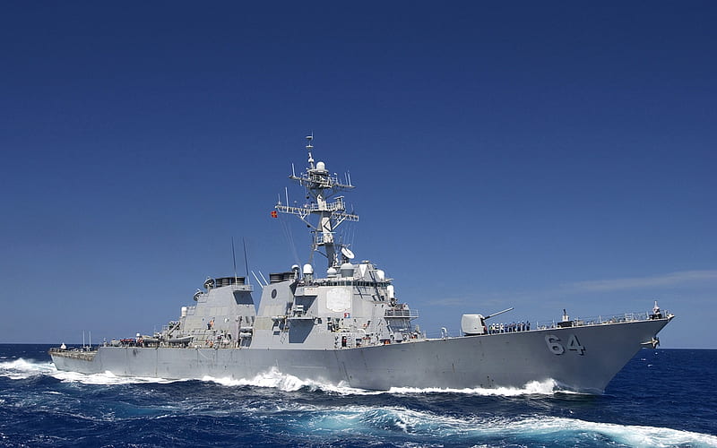 USS Carney, sea, DDG-64, US Navy, destroyer, NATO, warship, HD wallpaper