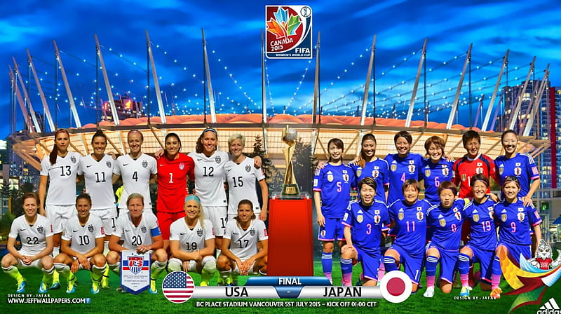 FIFA WOMENS WORLD CUP FINAL 2015, japan, WORLD CUP 2015, football , usa, vancover stadium, alex morgan, WORLD CUP, HD wallpaper