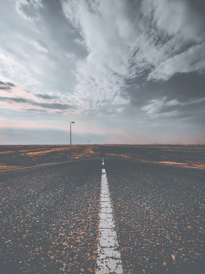 Road, dark, empty, lonely, sunset, HD phone wallpaper | Peakpx