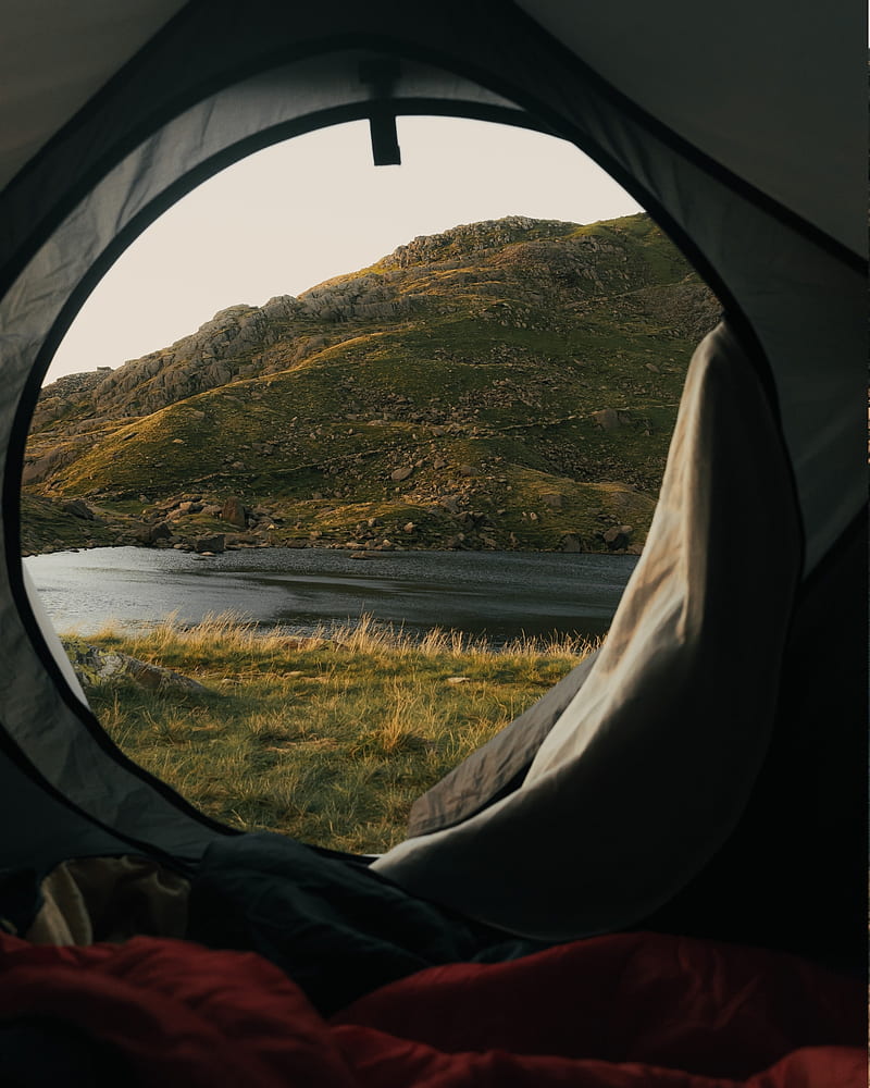 tent, camping, mountains, nature, river, HD phone wallpaper