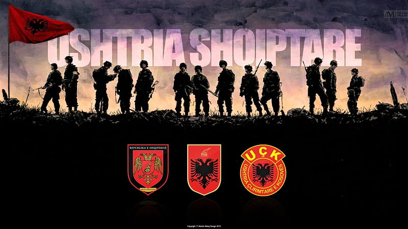 Ushtria Shqiptare, flamuri, Ushtria, shqiptare, albania, HD wallpaper