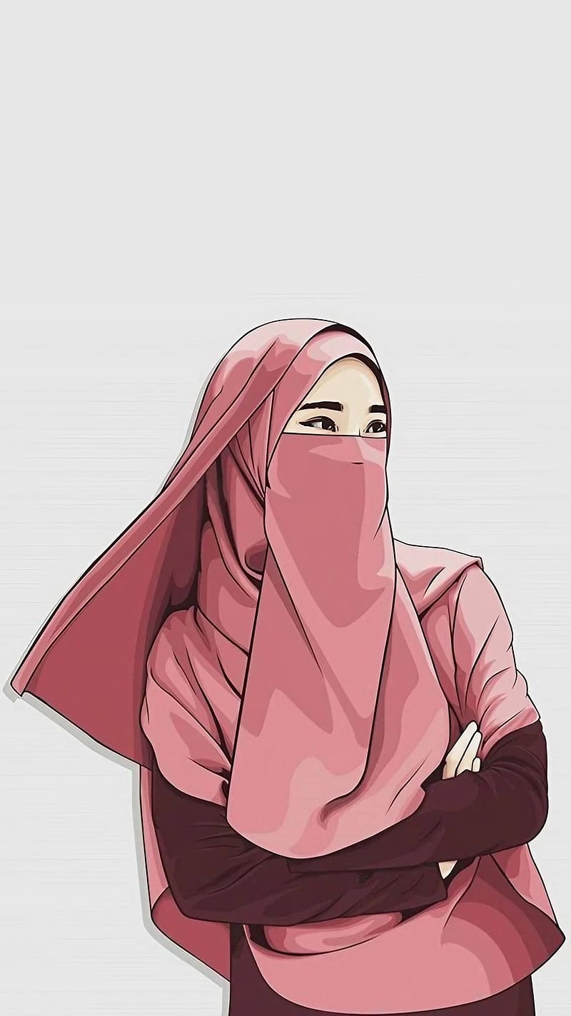 Islamic Girl, White Background, muslim girl, HD phone wallpaper