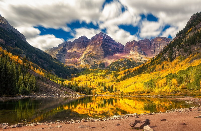 Autumn, Mountain, Lake, Nature Ultra, Seasons, Autumn, Nature, Scenery, Trees, Lake, Fall, HD wallpaper