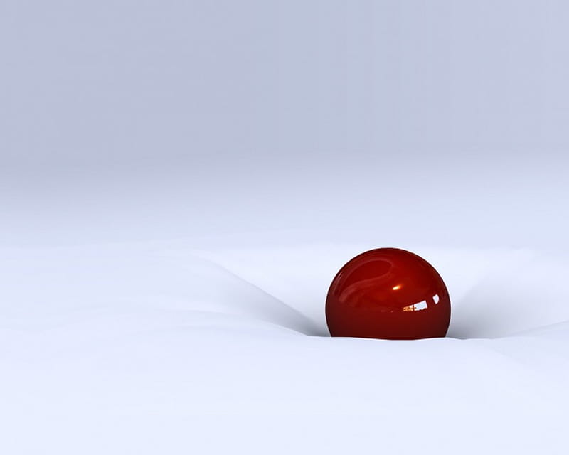 Sinking Feeling, red marble, sinking, white background, sphere, HD wallpaper