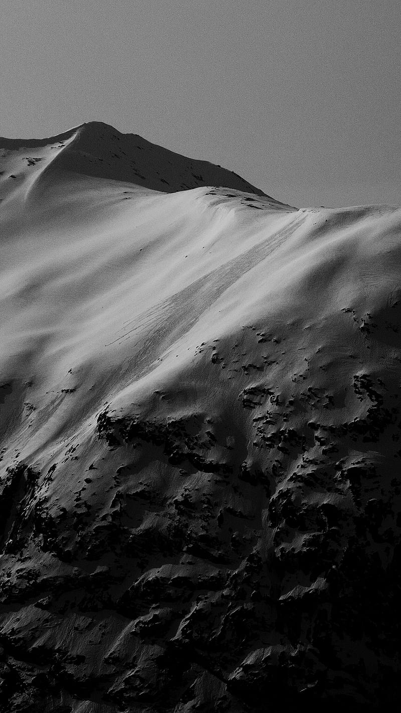 Snow Mountain, black, cool, nature, norway, white, winter, HD phone wallpaper