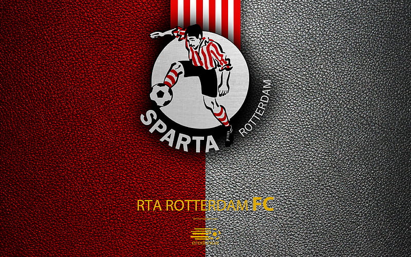 Sparta Rotterdam FC Dutch football club, leather texture, Sparta logo, emblem, Eredivisie, Rotterdam, Netherlands, football, Dutch Football Championship, HD wallpaper